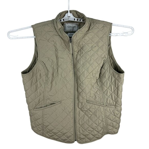 Van Heusen Quilted Vest XXL Womens Khaki 100% Polyester Made In Indonesia - Picture 1 of 5